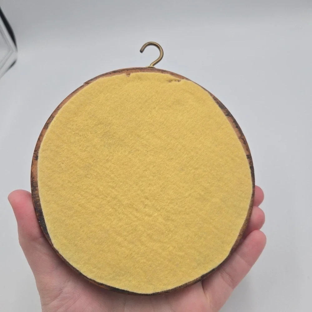 VTG‎ Tole Hand Painted Grannycore Wooden Wall Decor Hanging Yellow Flower Art
